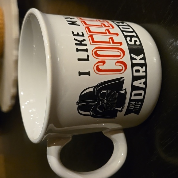 Star Wars Darth Vader I like my coffee on the dark side white black red mug - Picture 3 of 11